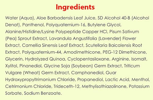 Tricomin Energy Spray Ingredients