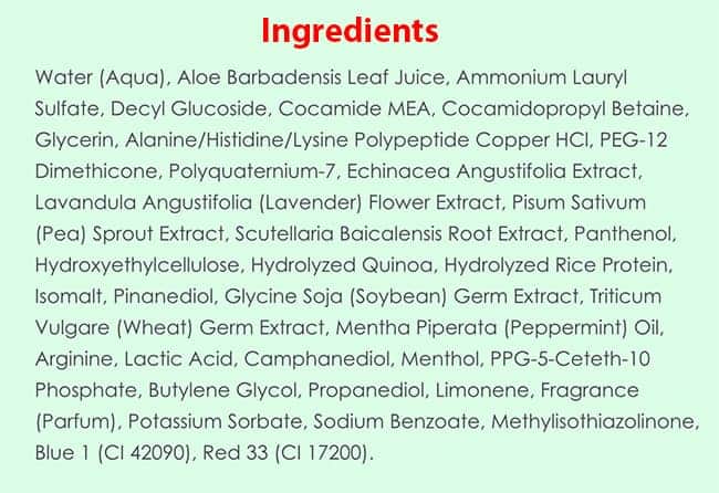 Tricomin Shampoo Ingredients